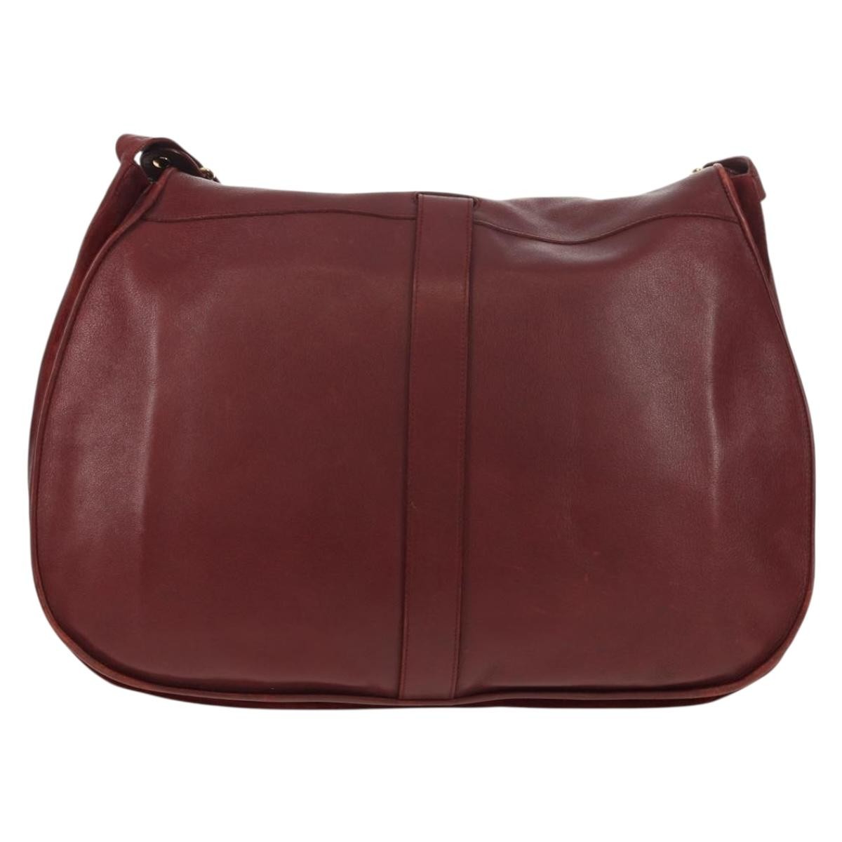 Cartier Must De Cartier Shoulder Bag Leather Burgundy Leather Shoulder Bag Bag (Pre-Owned)