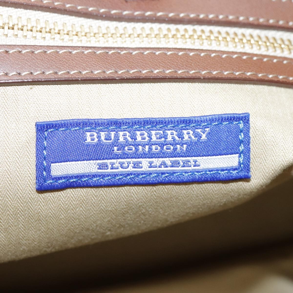 Burberry Blue Label Shoulder Bag Nylon Beige Nylon Shoulder Bag Bag (Pre-Owned)