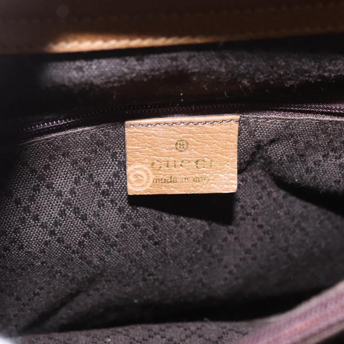 Gucci Bamboo Handle Tote Leather Brown Leather Handbag (Pre-Owned)