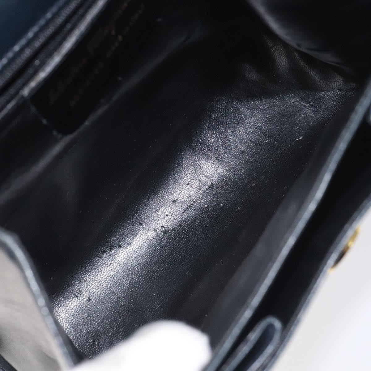 Salvatore Ferragamo Vintage Handbag Leather Black Leather Handbag (Pre-Owned)