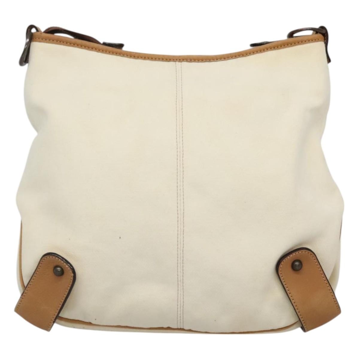 Burberry Blue Label Shoulder Bag Canvas White Canvas Shoulder Bag Bag (Pre-Owned)