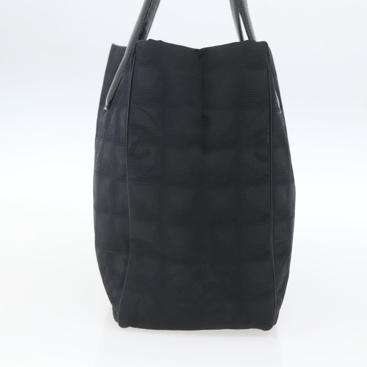 Chanel Travel Line Tote Nylon Black Nylon Tote Bag Bag (Pre-Owned)