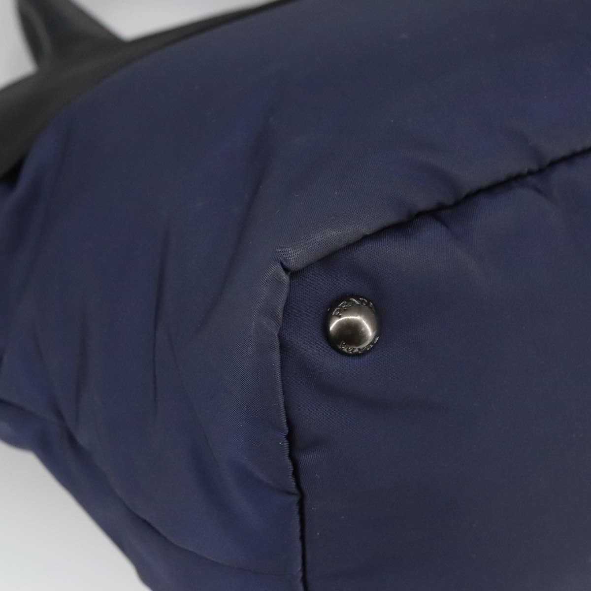 Prada Convertible Double Tote Tessuto Navy Nylon Bag (Pre-Owned)