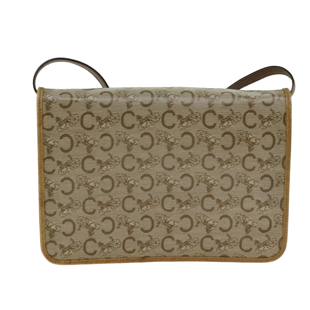 Celine C Macadam Shoulder Bag Canvas Beige Canvas Shoulder Bag Bag (Pre-Owned)