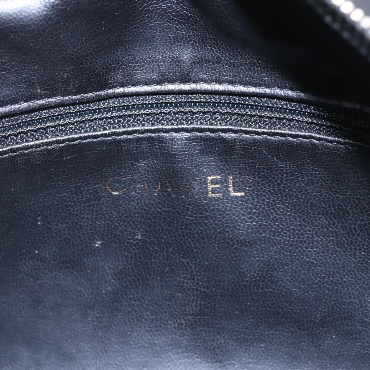 Chanel Vintage Toiletry Pouch Leather Black Patent_Leather Clutche & Pouche Bag (Pre-Owned)