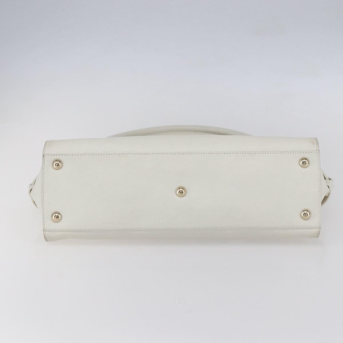 Salvatore Ferragamo Gina Satchel Leather White Leather Handbag (Pre-Owned)