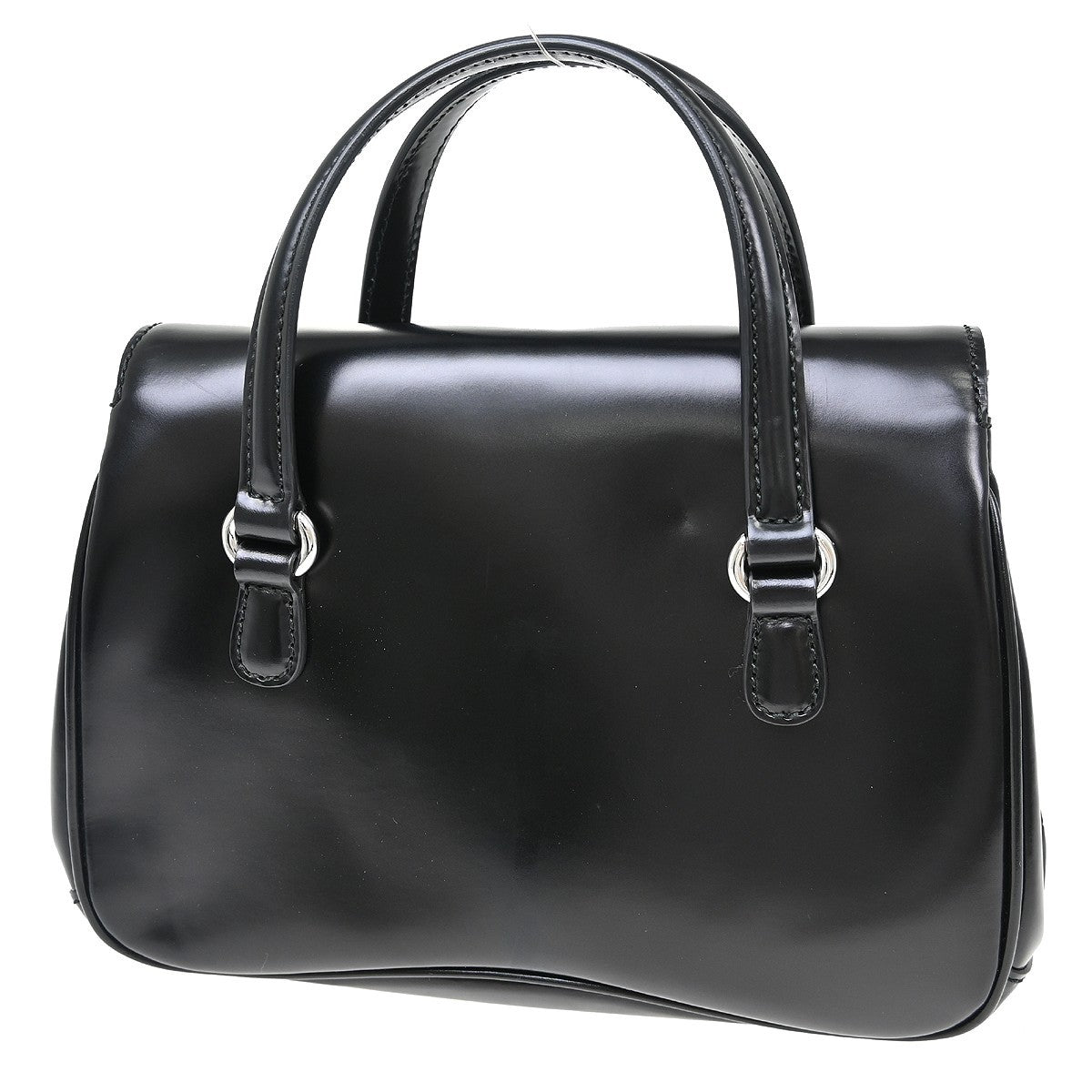 Gucci Lady Lock Satchel Leather Black Leather Handbag (Pre-Owned)