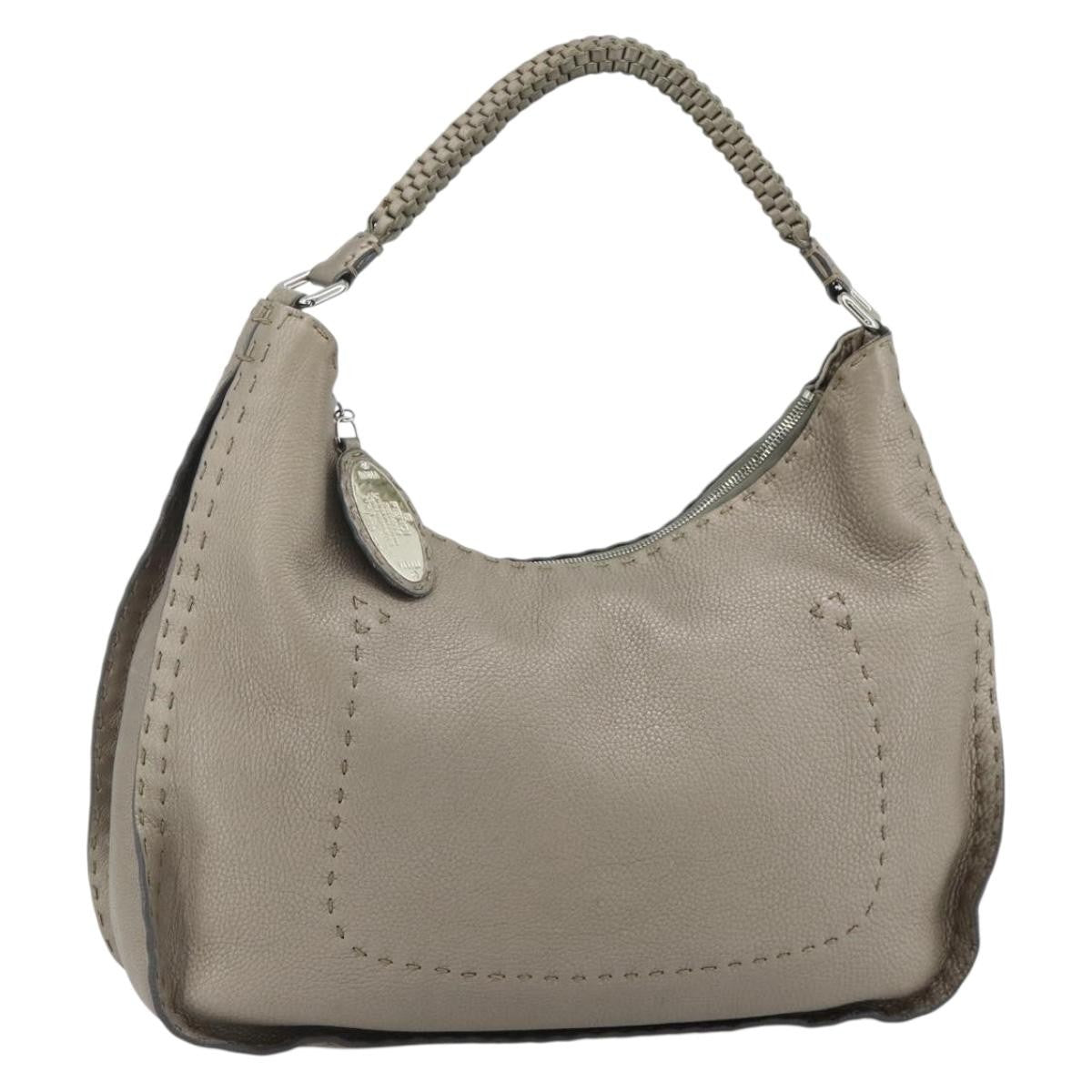 Fendi Selleria Hobo Leather Metallic Leather Shoulder Bag Bag (Pre-Owned)