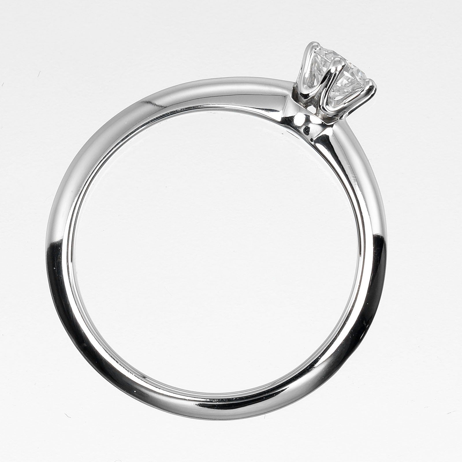 Tiffany & Co. Tiffany Setting Solitaire Ring Platinum With Rbc Diamond Silver Platinum Ring Jewelry (Pre-Owned)