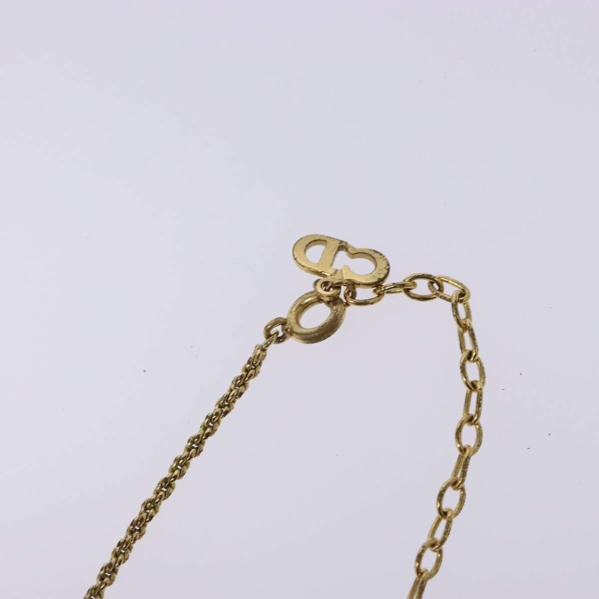 Christian Dior Cd Round Pendant Necklace Metal And Crystals Gold Metal Jewelry (Pre-Owned)