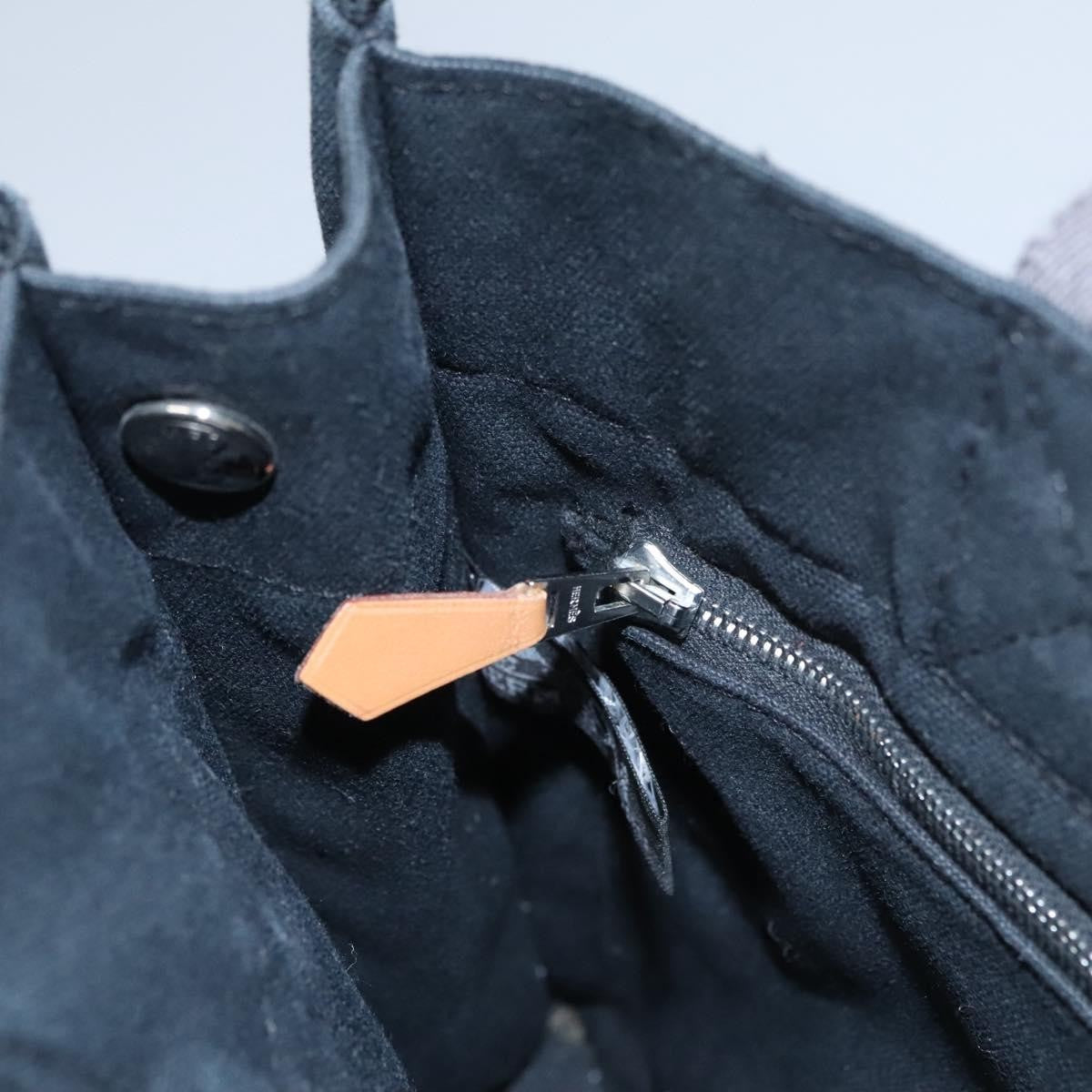 Hermes Fourre Tout Tote Canvas Black Canvas Tote Bag Bag (Pre-Owned)