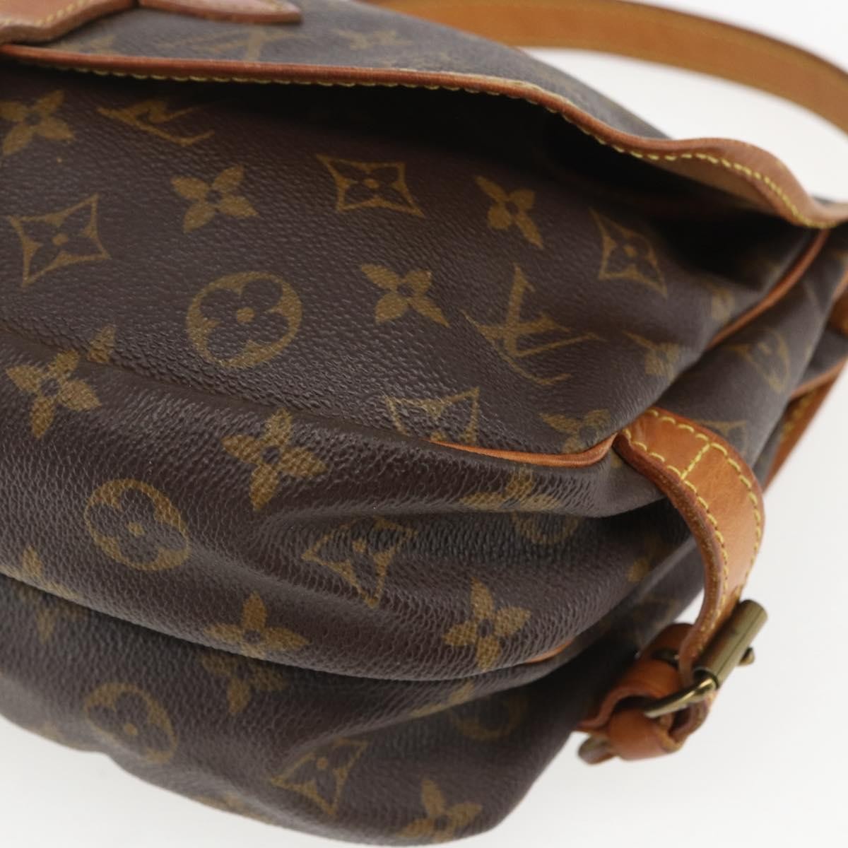 Louis Vuitton Saumur Handbag Monogram Canvas Brown Canvas Shoulder Bag Bag (Pre-Owned)