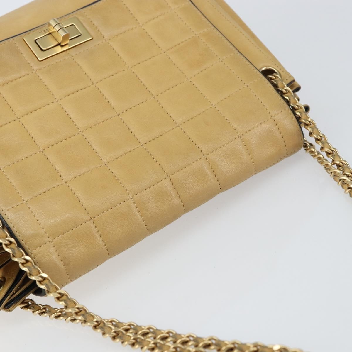 Chanel Chocolate Bar Accordion Reissue Flap Bag Quilted Lambskin Beige Leather Shoulder Bag Bag (Pre-Owned)