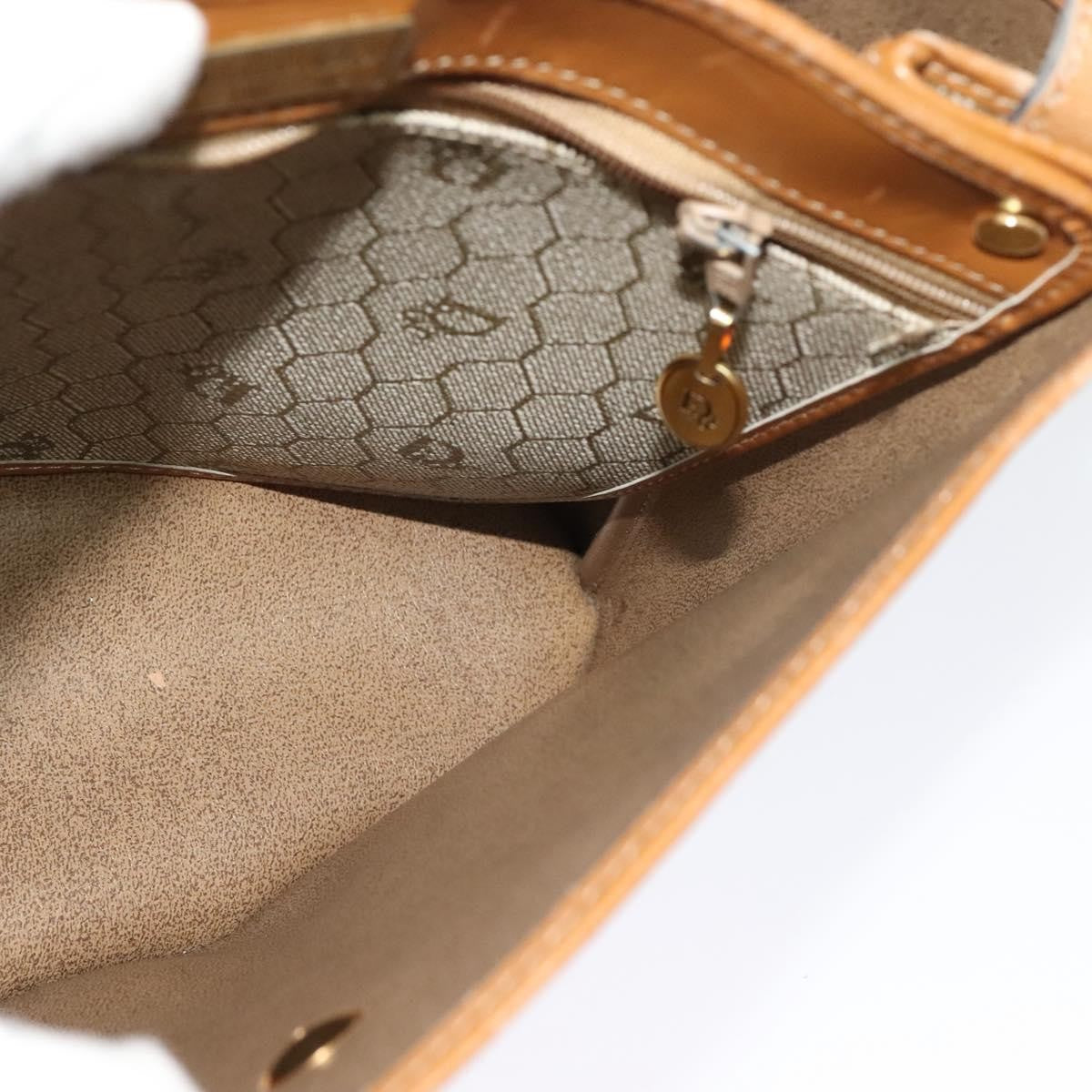 Christian Dior Vintage Honeycomb Shoulder Bag Canvas And Leather Beige Canvas Bag (Pre-Owned)