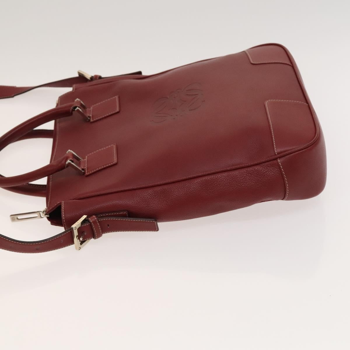 Loewe Vintage Anagram Tote Leather Burgundy Leather Tote Bag Bag (Pre-Owned)