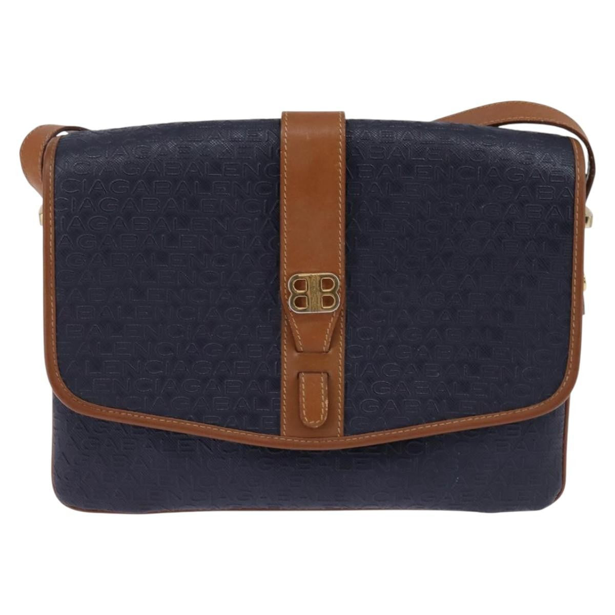 Balenciaga Shoulder Bag Pvc Navy Pvc Shoulder Bag Bag (Pre-Owned)