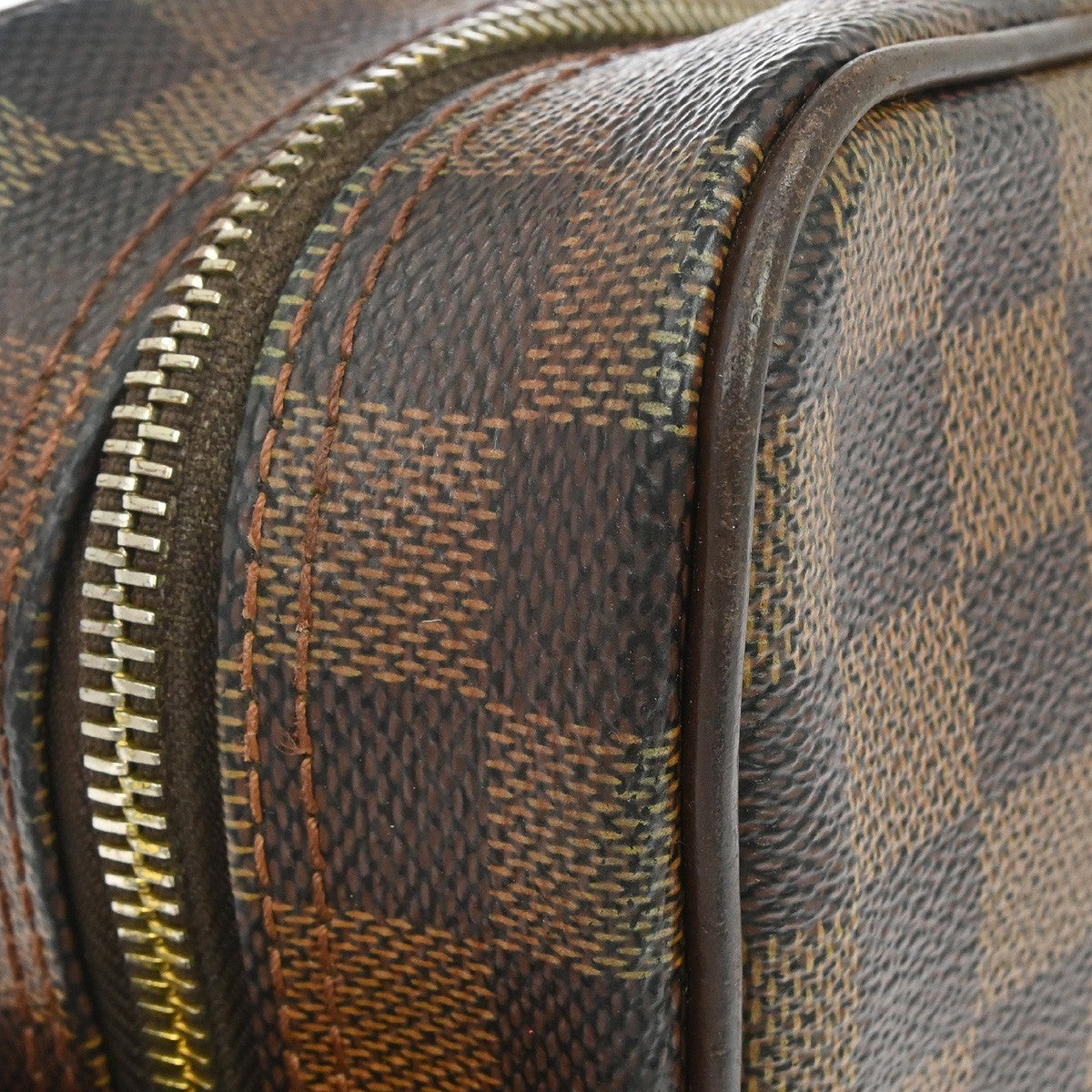 Louis Vuitton Olav Handbag Damier Brown Canvas Shoulder Bag Bag (Pre-Owned)