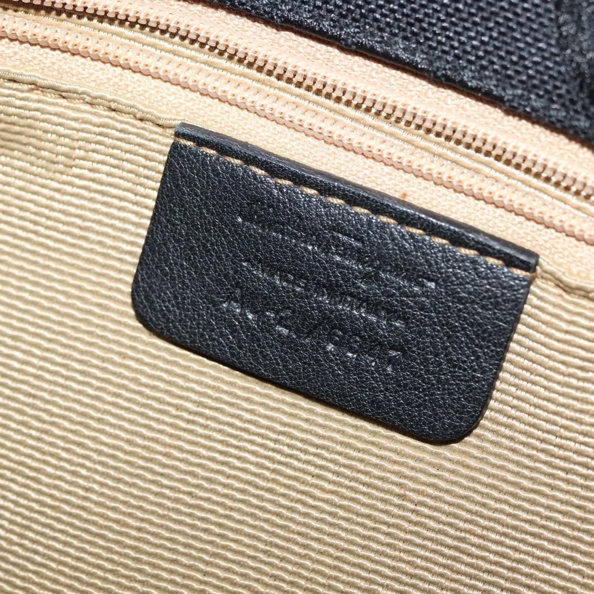 Salvatore Ferragamo Gancini Handbag Canvas Black Canvas Handbag (Pre-Owned)