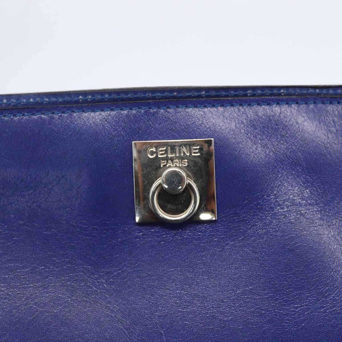 Celine Handbag Leather Blue Leather Handbag (Pre-Owned)