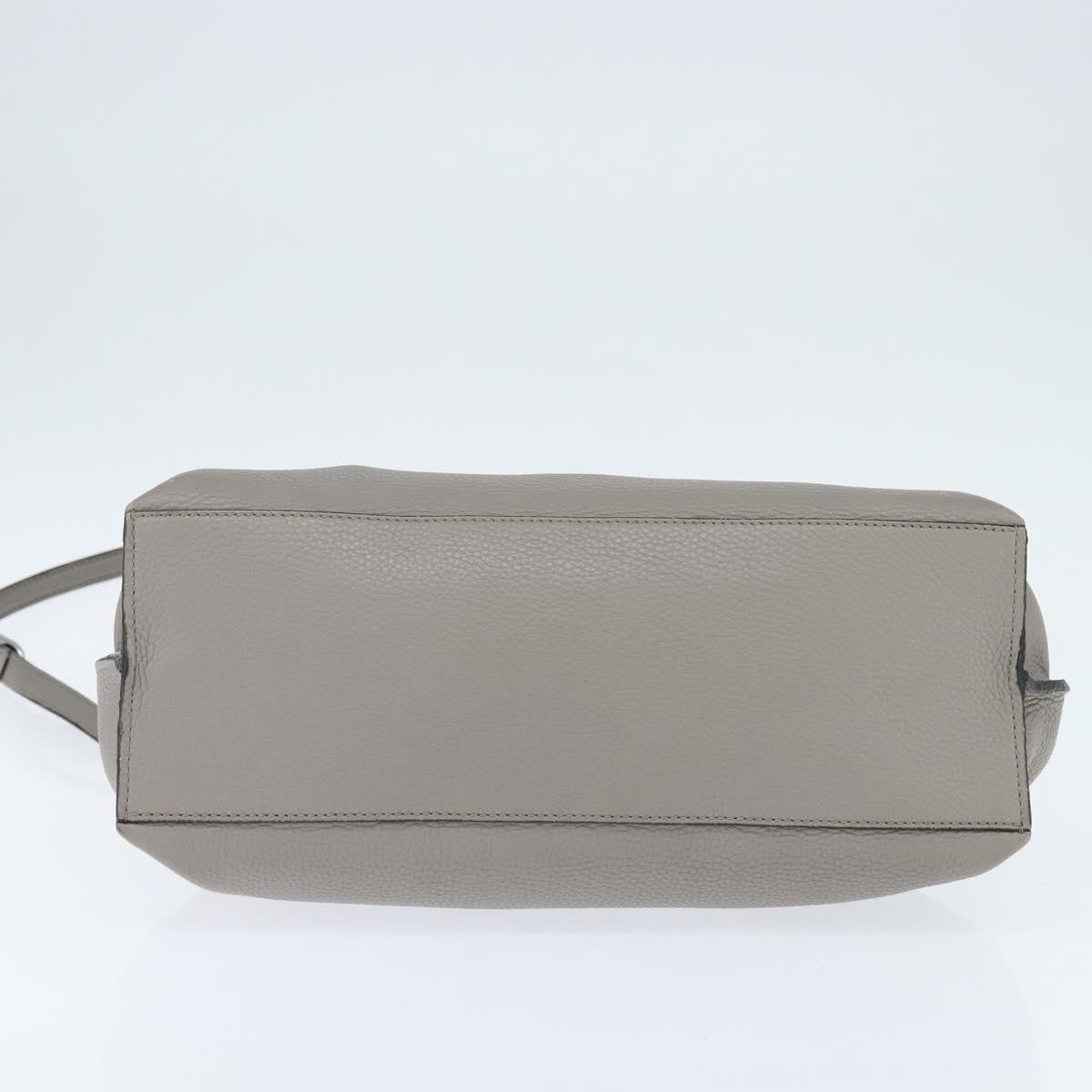 Gucci Bamboo Daily Top Handle Bag Leather Gray Leather Handbag (Pre-Owned)