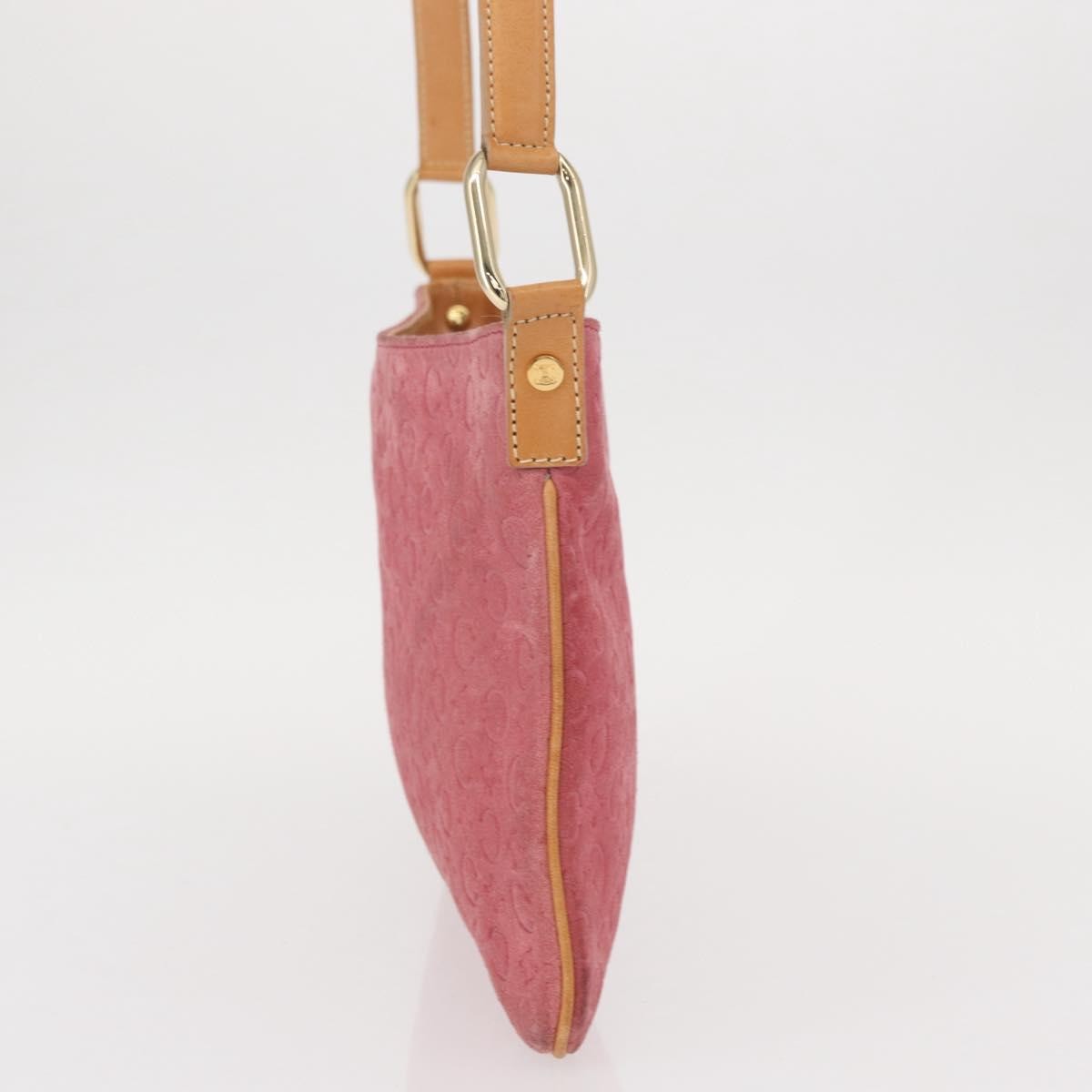 Celine C Macadam Shoulder Bag Suede Pink Suede Shoulder Bag Bag (Pre-Owned)