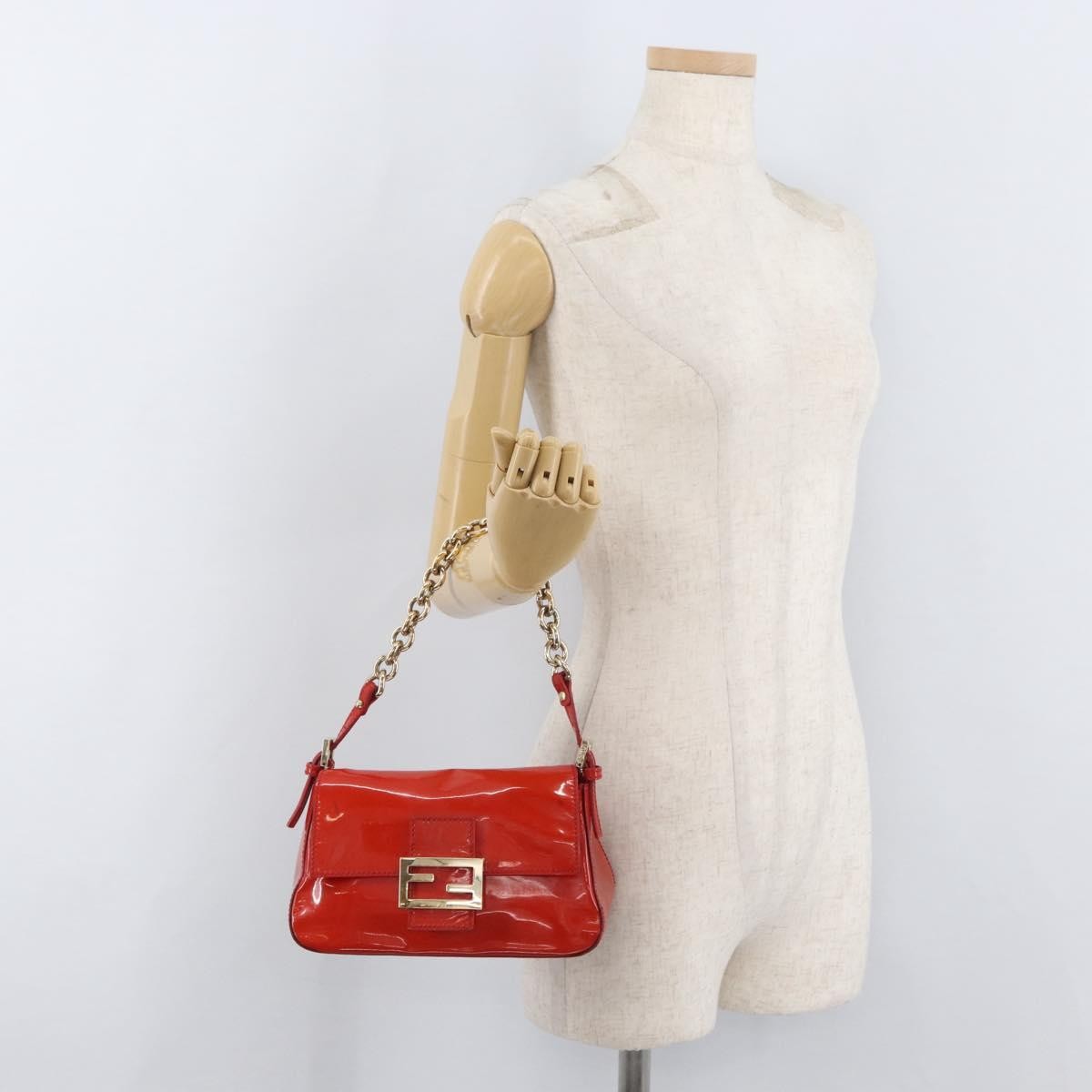 Fendi Forever Mama Bag Patent Red Patent_Leather Shoulder Bag Bag (Pre-Owned)