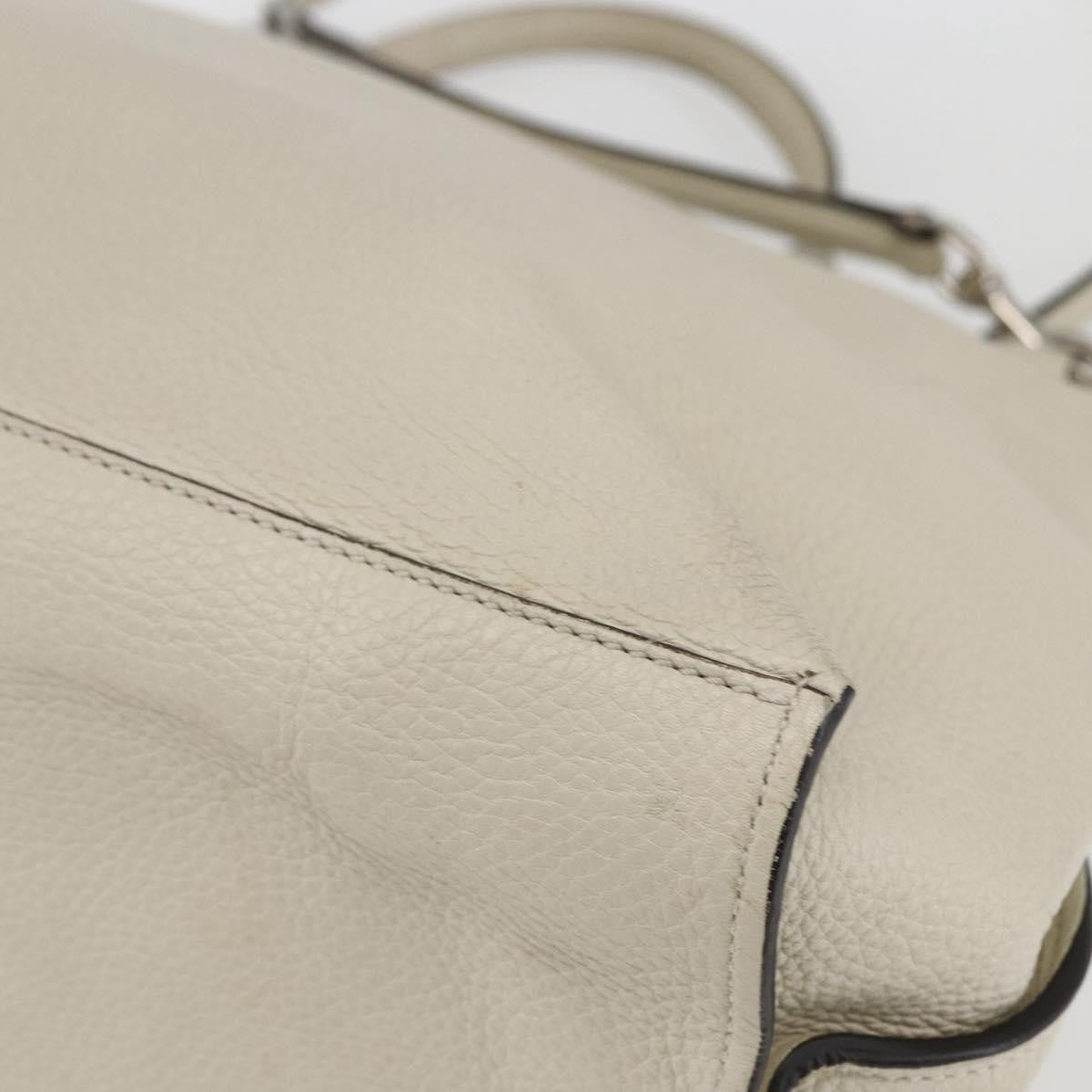 Gucci Bamboo Daily Top Handle Bag Leather White Leather Handbag (Pre-Owned)