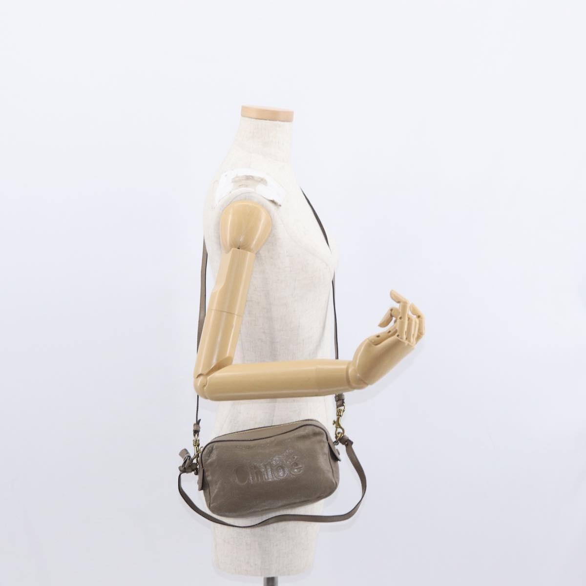 Chloe Vintage Shoulder Bag Leather Gray Leather Shoulder Bag Bag (Pre-Owned)