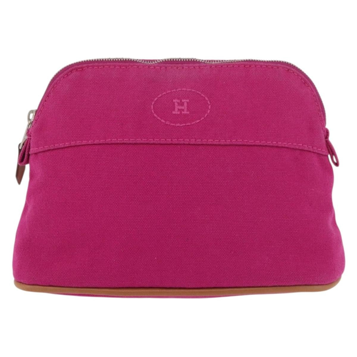 Hermes Bolide Travel Pouch Canvas Pink Canvas Clutche & Pouche Bag (Pre-Owned)