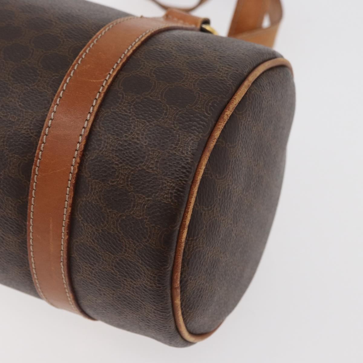 Celine Vintage Macadam Shoulder Bag Canvas And Leather Brown Canvas Shoulder Bag Bag (Pre-Owned)