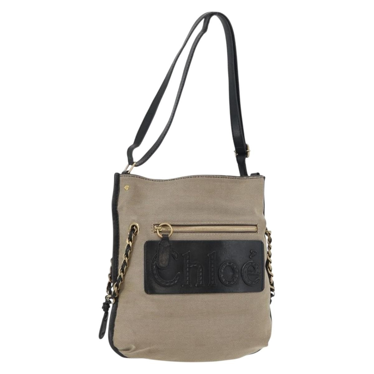 Chloe Vintage Shoulder Bag Canvas Beige Canvas Shoulder Bag Bag (Pre-Owned)