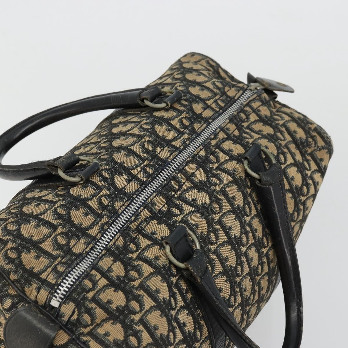 Christian Dior Vintage Trotter Handbag Canvas Navy Canvas Handbag (Pre-Owned)