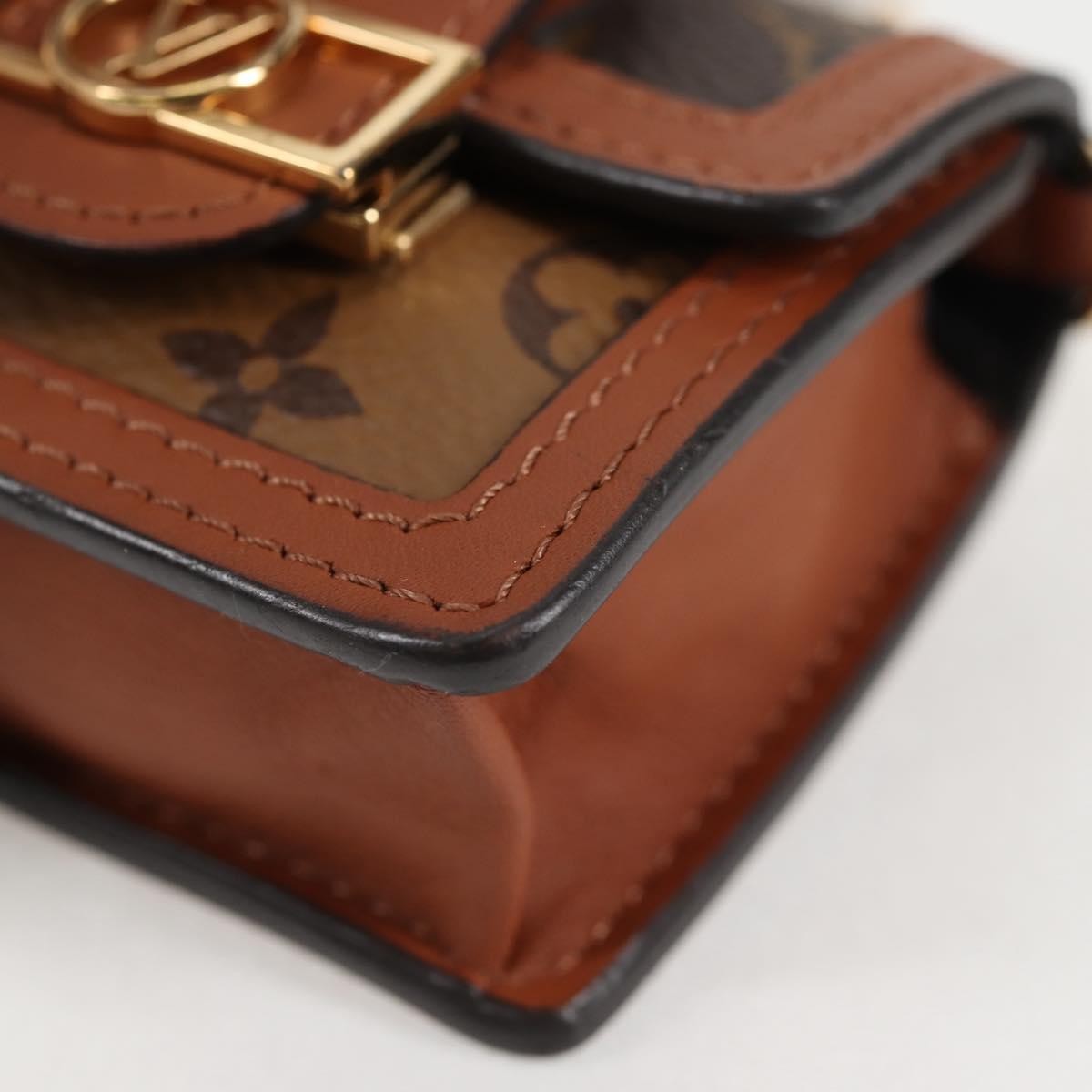 Louis Vuitton Dauphine Chain Wallet Reverse Monogram Canvas Brown Canvas Bag (Pre-Owned)