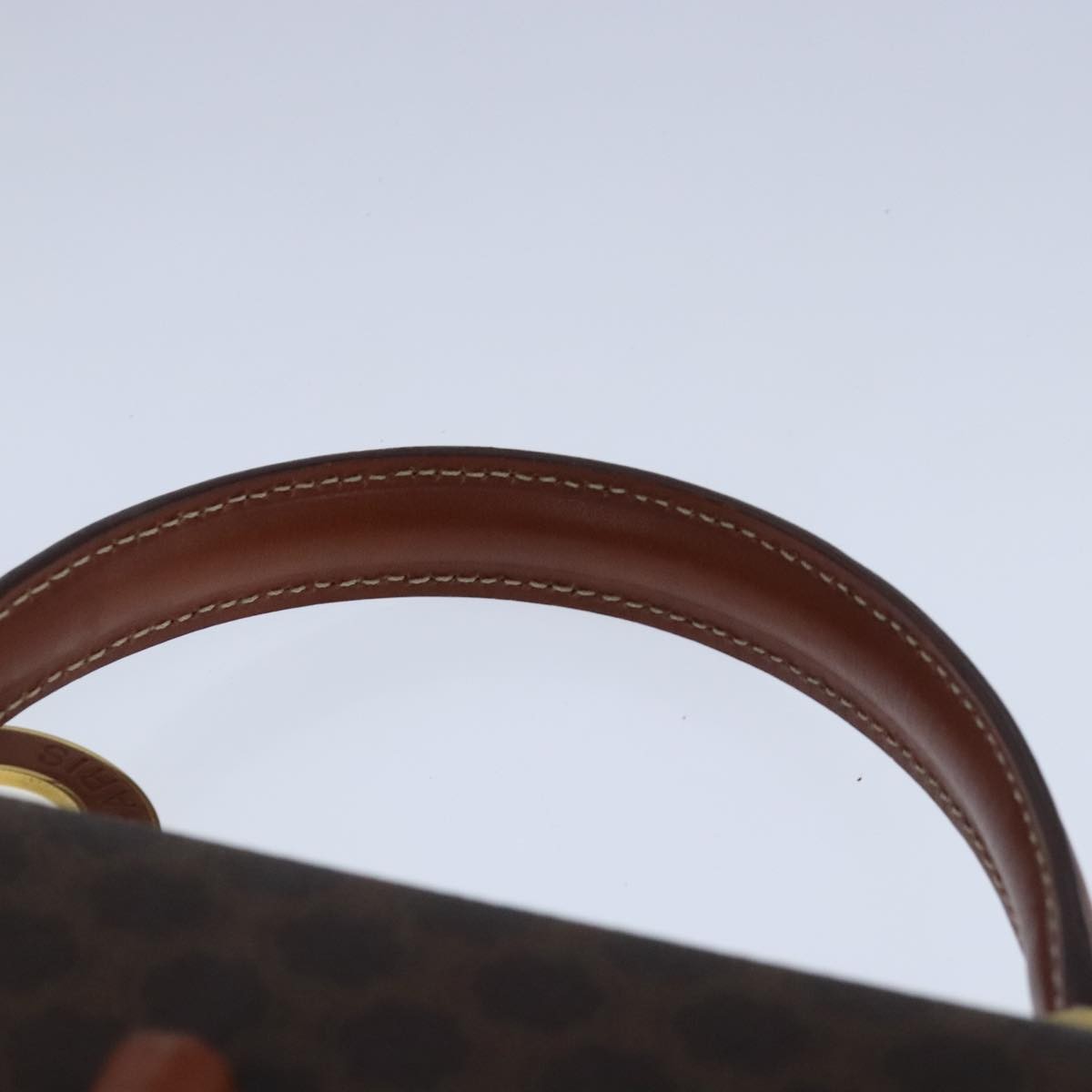 Celine Vintage Convertible Top Handle Bag Macadam Coated Canvas Brown Canvas Handbag (Pre-Owned)