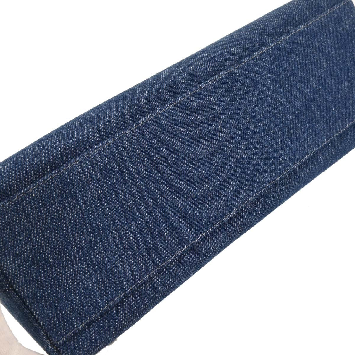 Chanel Vintage Classic Top Handle Flap Bag Denim Blue Denim_Jeans Handbag (Pre-Owned)