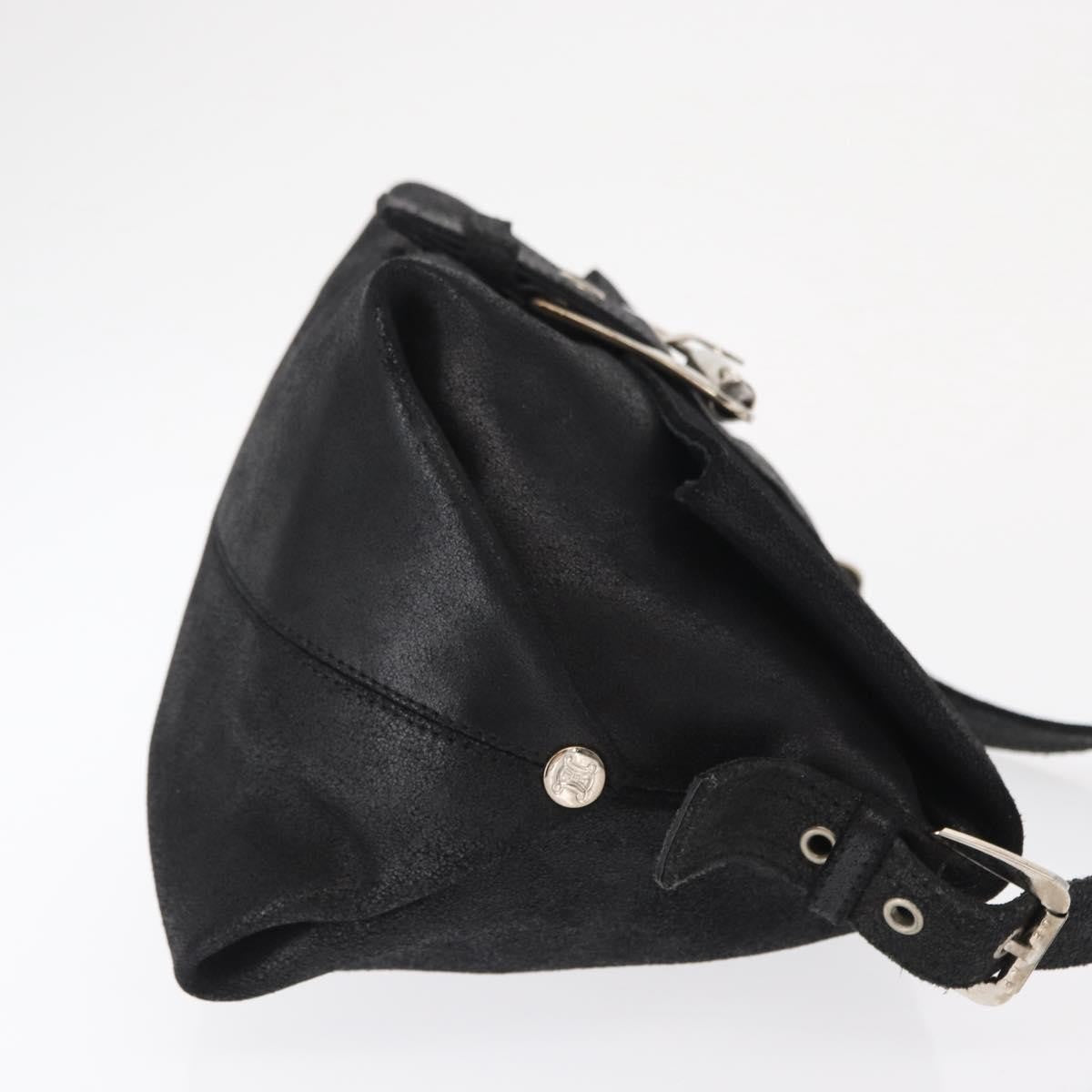 Celine Vintage Shoulder Bag Leather Black Leather Shoulder Bag Bag (Pre-Owned)