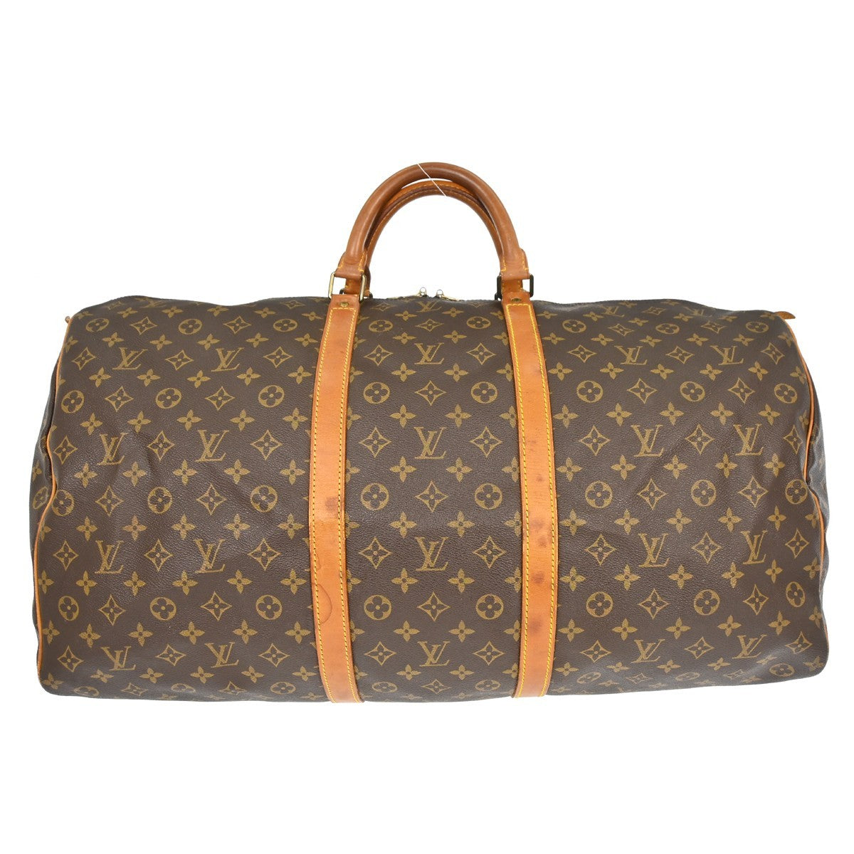 Louis Vuitton Keepall Bag Monogram Canvas Brown Canvas Handbag (Pre-Owned)
