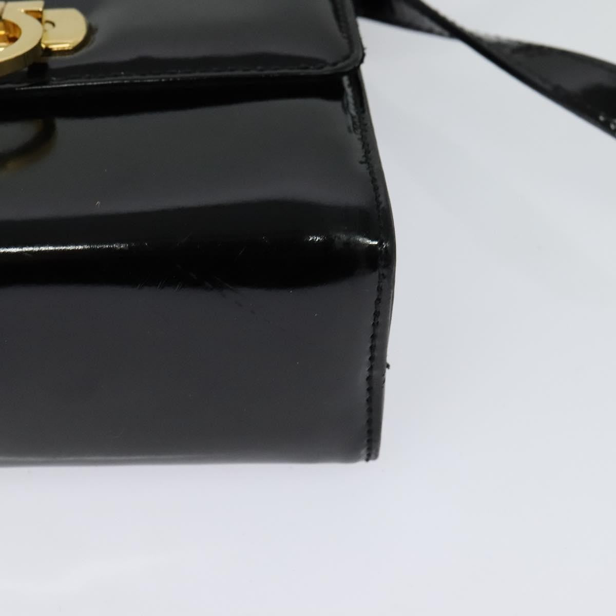 Salvatore Ferragamo Gancini Shoulder Bag Patent Leather Black Patent_Leather Shoulder Bag Bag (Pre-Owned)