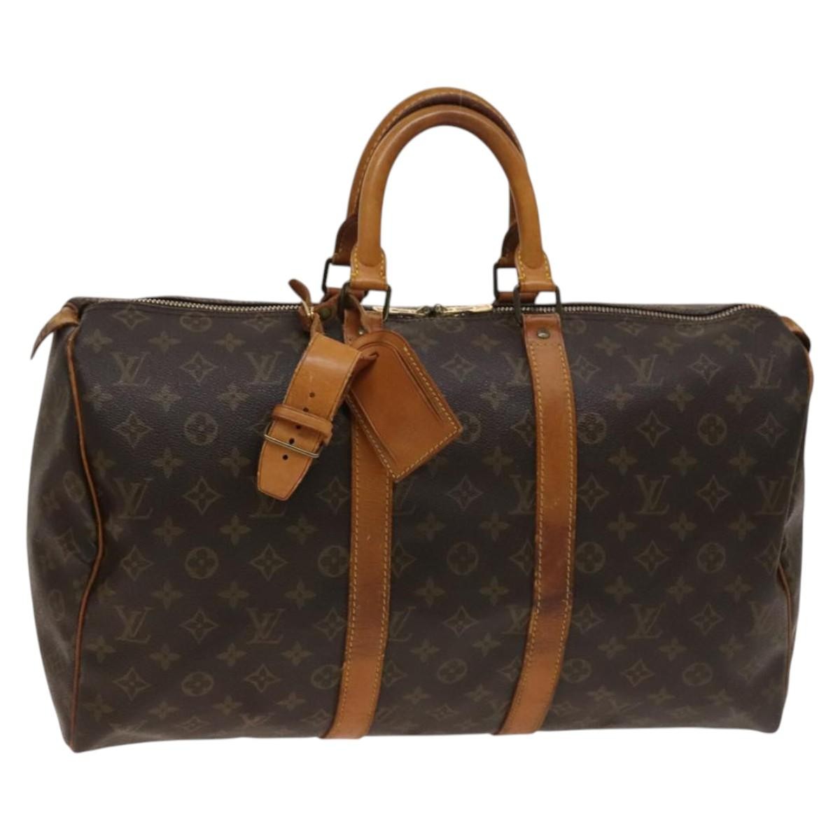 Louis Vuitton Keepall Bag Monogram Canvas Brown Canvas Travel Bag Bag (Pre-Owned)