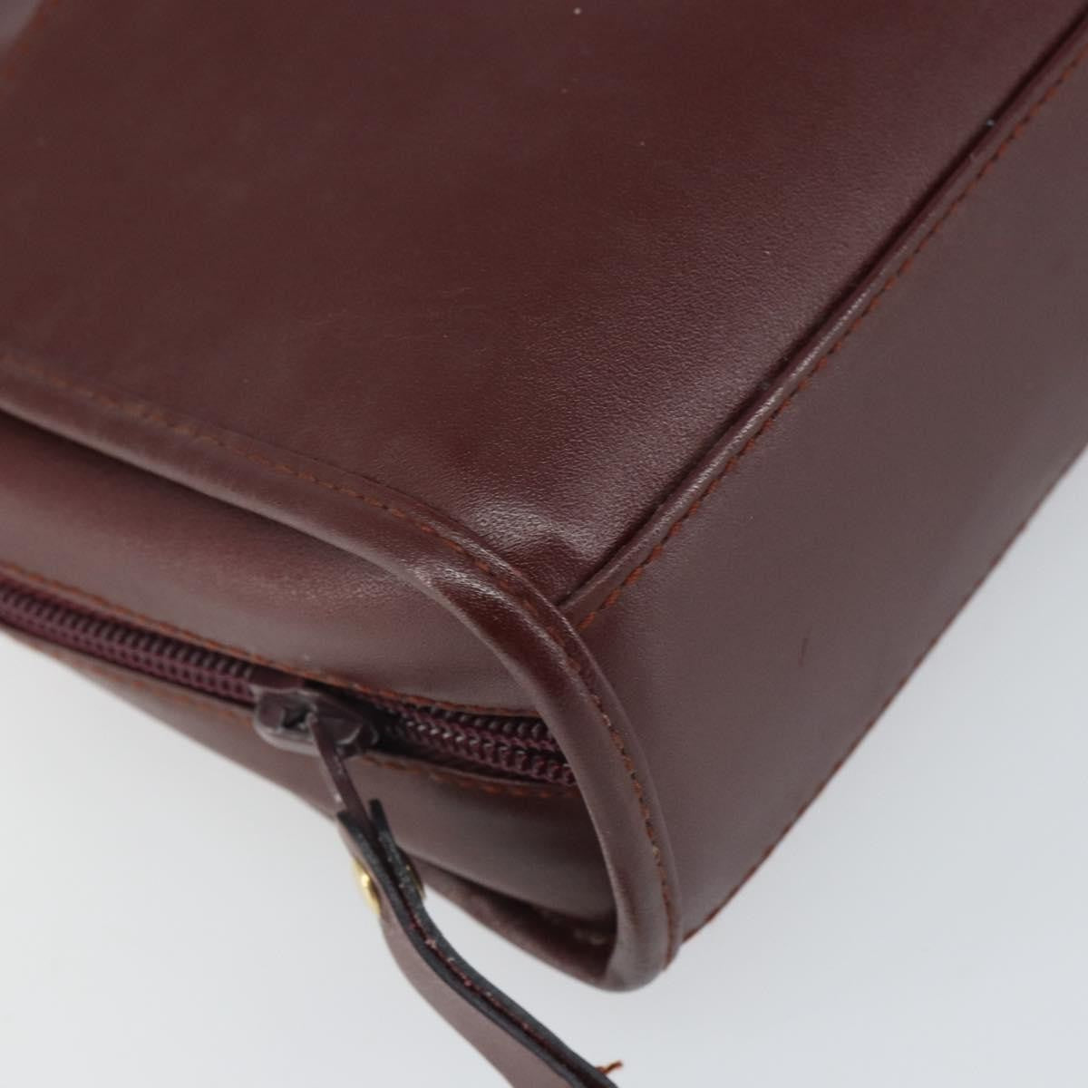 Cartier Must De Cartier Clutch Bag Leather Burgundy Leather Clutche & Pouche Bag (Pre-Owned)