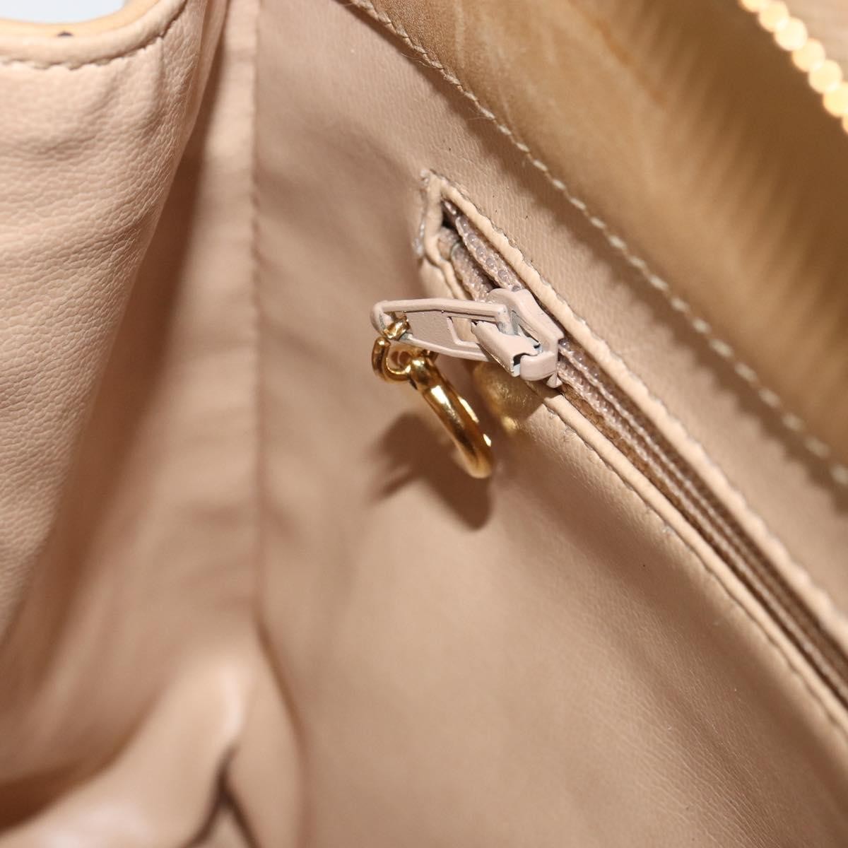 Chanel Vintage Convertible Tote Chevron Lambskin Beige Leather Tote Bag Bag (Pre-Owned)