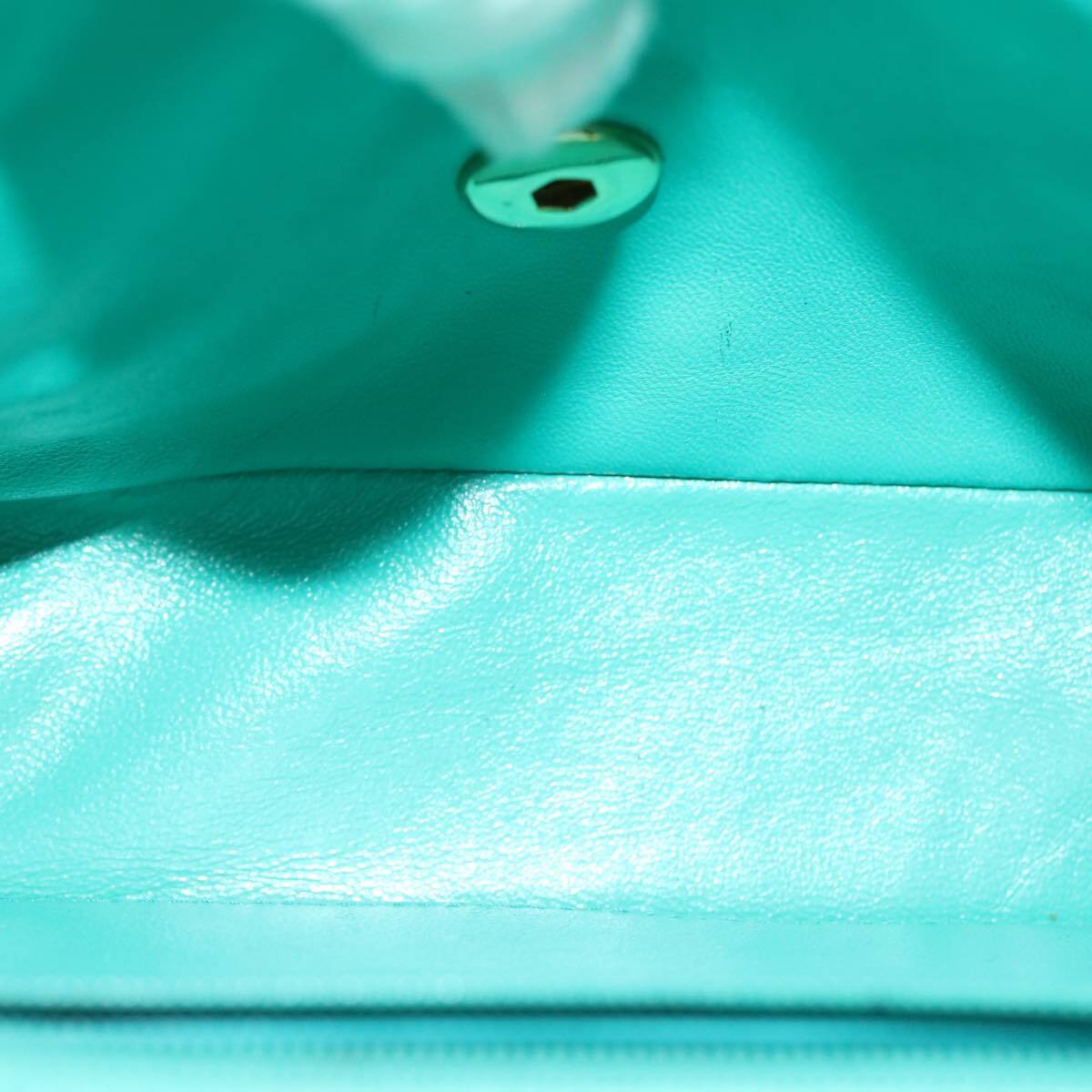 Chanel Vintage Square Classic Single Flap Bag Quilted Lambskin Blue Leather Bag (Pre-Owned)