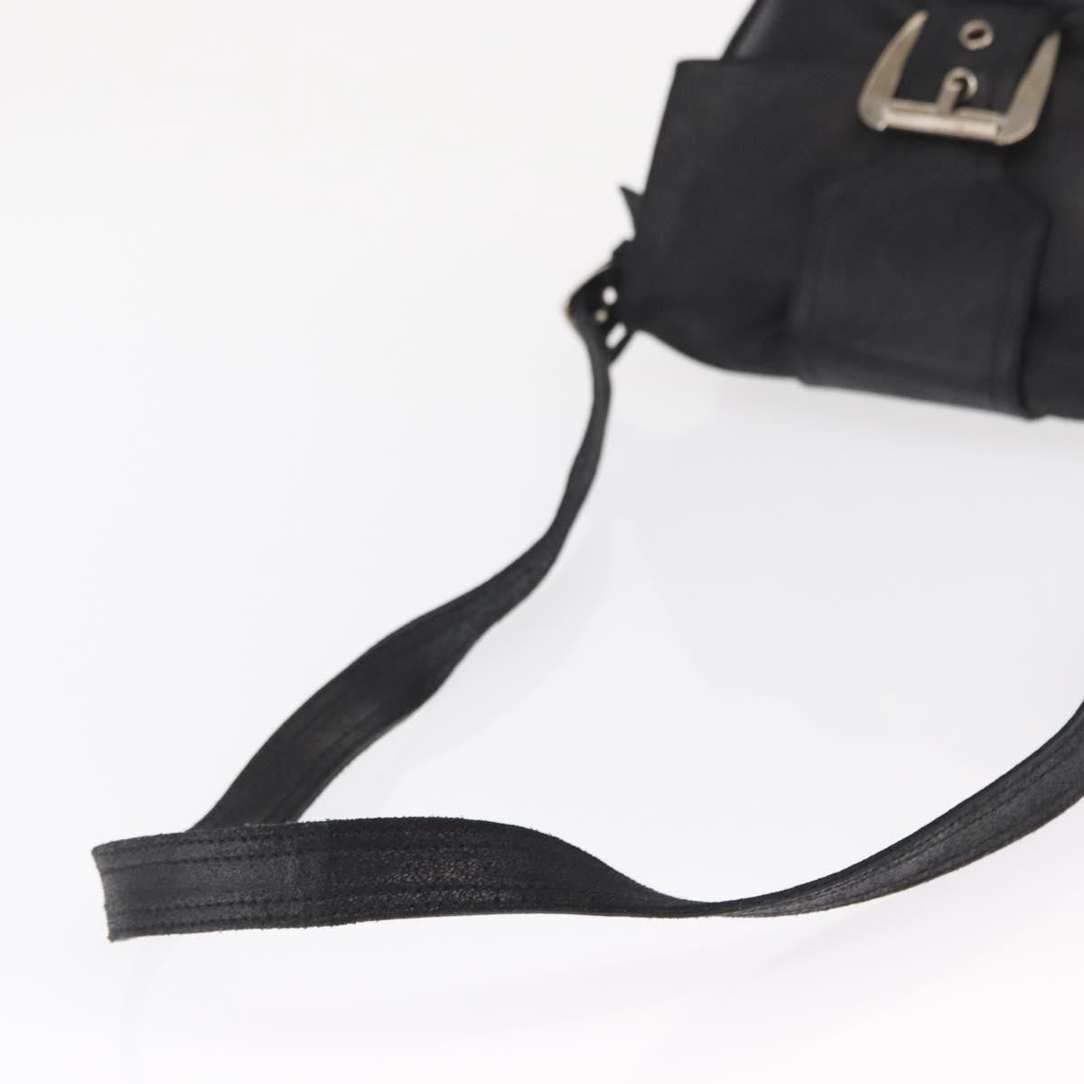 Celine Vintage Shoulder Bag Leather Black Leather Shoulder Bag Bag (Pre-Owned)