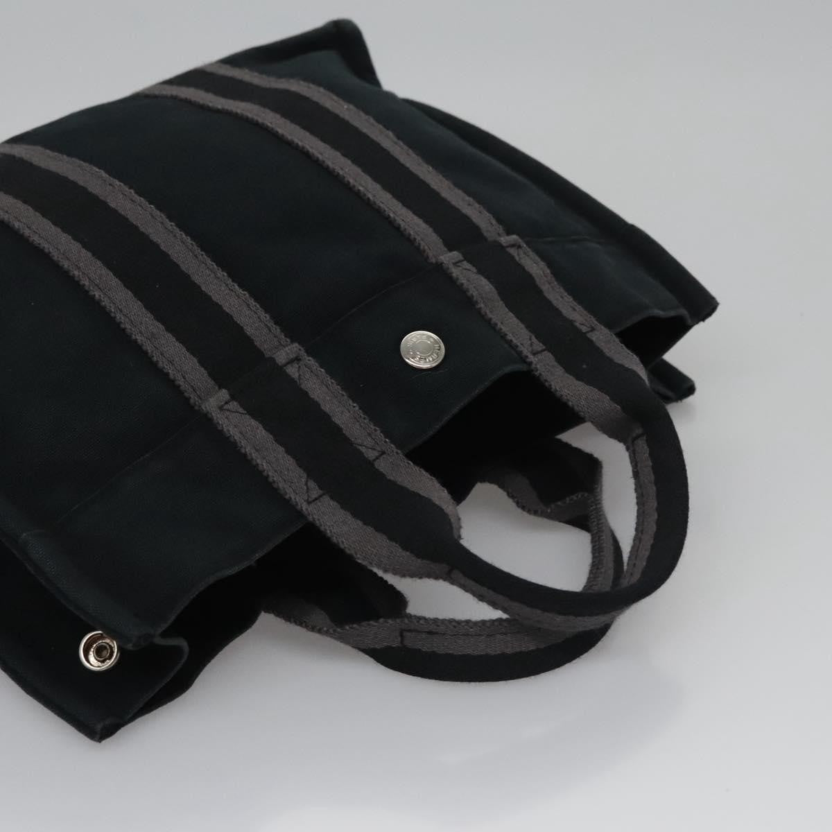 Hermes Fourre Tout Tote Canvas Black Canvas Tote Bag Bag (Pre-Owned)