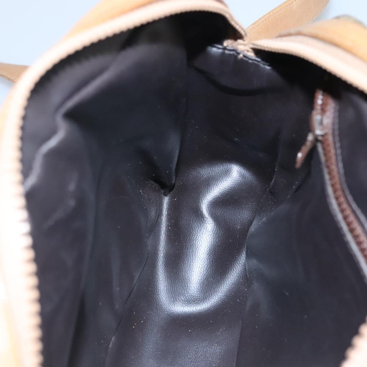 Celine Vintage Macadam Shoulder Bag Canvas And Leather Beige Canvas Shoulder Bag Bag (Pre-Owned)