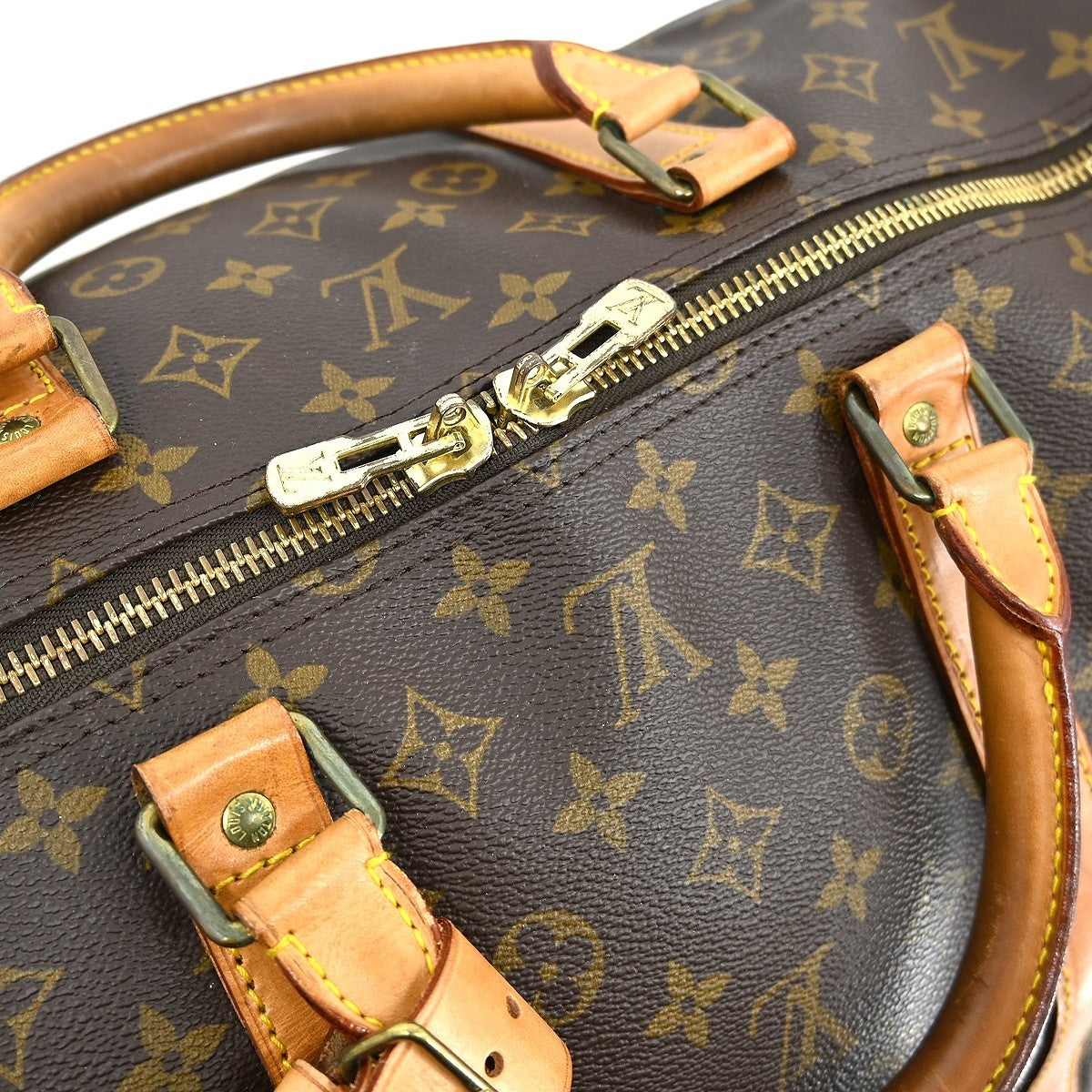Louis Vuitton Keepall Bandouliere Bag Monogram Canvas Brown Canvas Travel Bag Bag (Pre-Owned)