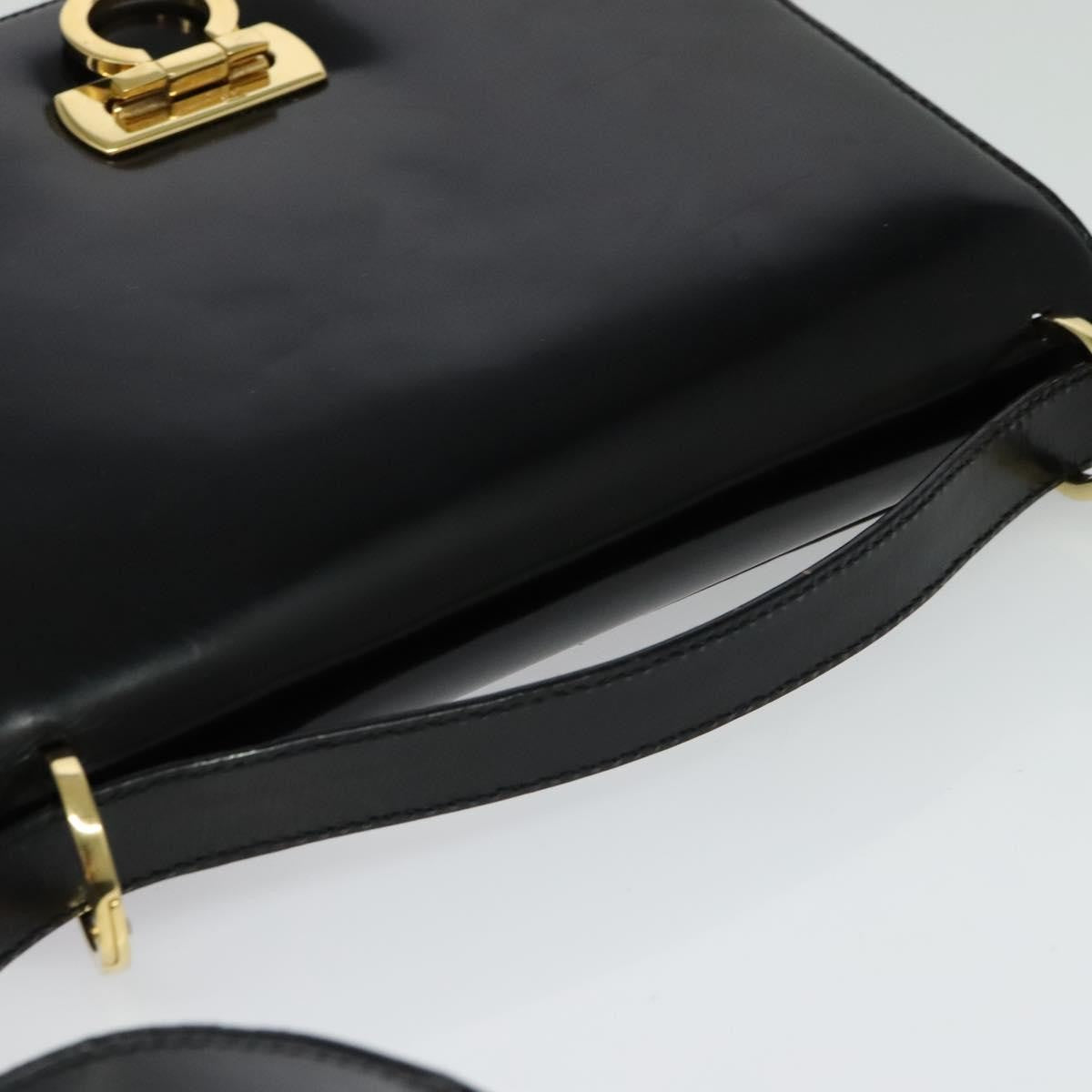 Salvatore Ferragamo Gancini Shoulder Bag Patent Leather Black Patent_Leather Shoulder Bag Bag (Pre-Owned)