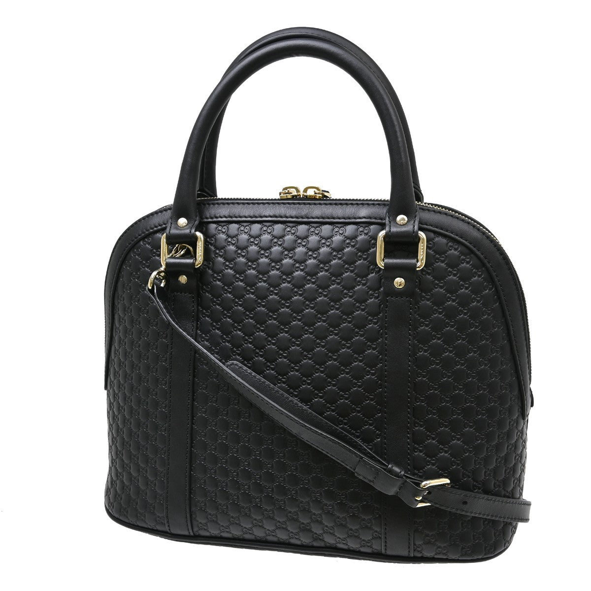 Gucci Convertible Dome Satchel Microguccissima Leather Black Leather Handbag (Pre-Owned)