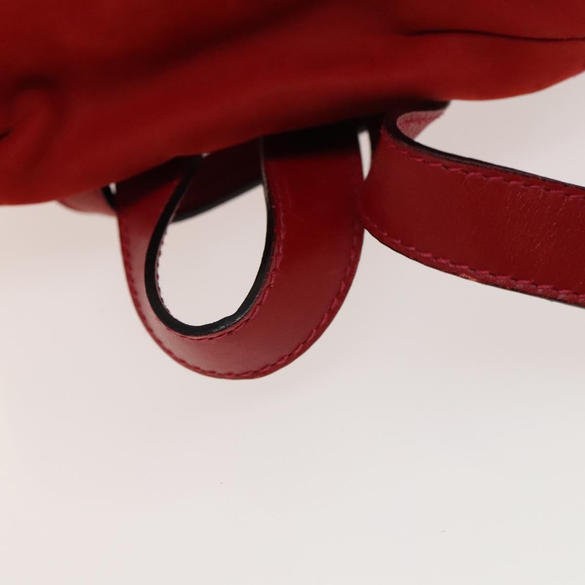 Salvatore Ferragamo Gancini Flap Drawstring Backpack Suede Red Suede Backpack Bag (Pre-Owned)
