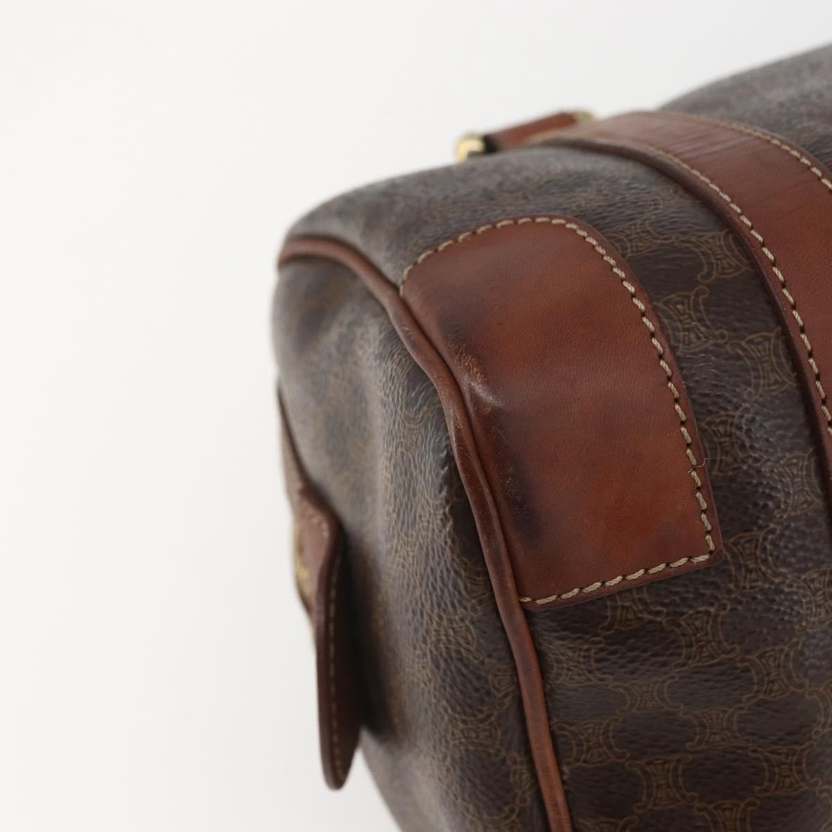 Celine Vintage Macadam Handbag Canvas And Leather Brown Canvas Shoulder Bag Bag (Pre-Owned)
